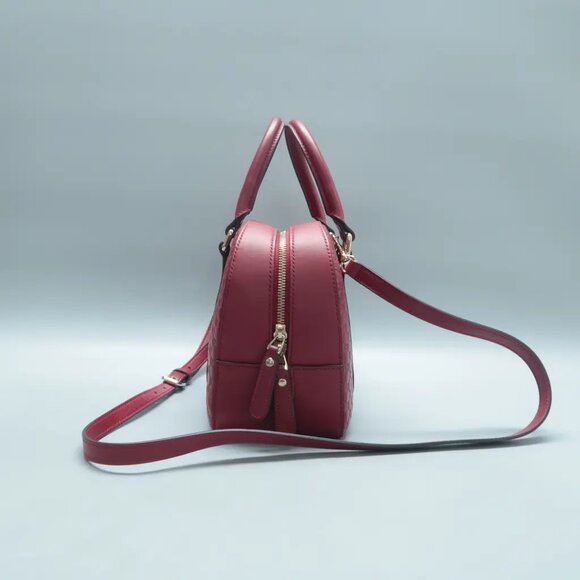 100% Authentic GUCCI Red Leather Satchel 656-11624 - Picture 3 of 12
